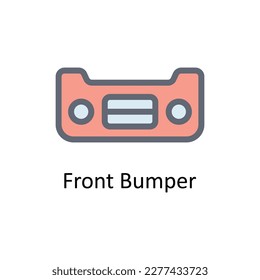Front Bumper Vector    Fill Outline Icons. Simple stock illustration stock