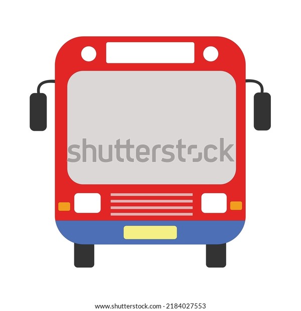 Front of Bus, public\
transportation with red color best for your property images,\
editable vector\
illustration