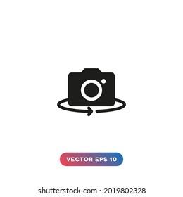 Front camera icon vector on white background