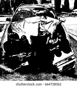 Front car accident