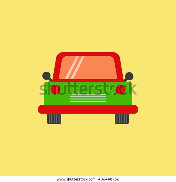 Front of the\
car flat simple vector icon\
design.