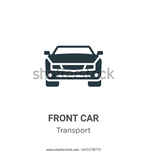 Front car glyph icon vector\
on white background. Flat vector front car icon symbol sign from\
modern transport collection for mobile concept and web apps\
design.