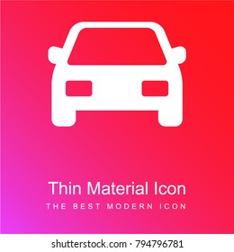 Front Car red and pink gradient material white icon minimal design