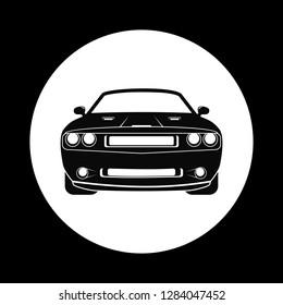 Front car silhouette vector illustration