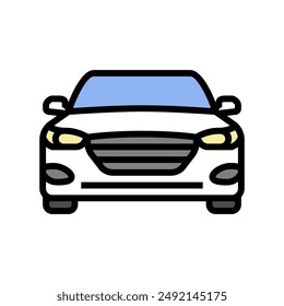 front car vehicle color icon vector. front car vehicle sign. isolated symbol illustration