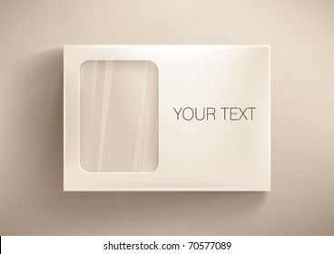 Front cardboard  box with a transparent  window. Eps10 vector