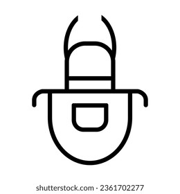 Front chef apron isolated on white. Cooking and food preparation. Kitchen pictogram symbol. Simple thin line black and white vector icon