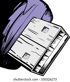 Front close up illustration of USB flash drive
