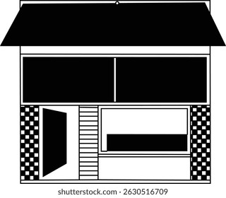 ilustração de layout de café frontal Linhas