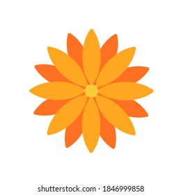 The front is a colorful flower. Isolated on white background.