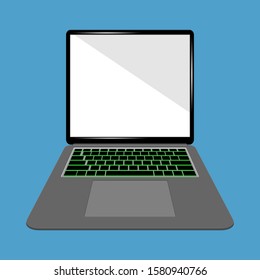 the front of the computer screen  vector on a blue background