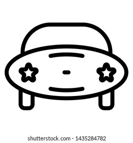 front of concept car icons of the future or cartoon ,Editable stroke ,Vector Illustration