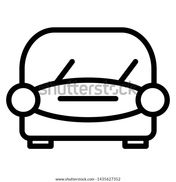 front of concept car icons of the\
future or cartoon ,Editable stroke ,Vector\
Illustration