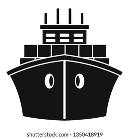 Front container ship icon. Simple illustration of front container ship vector icon for web design isolated on white background svg