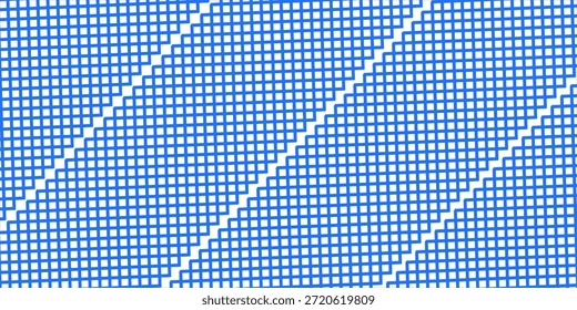 Computadora de cubierta frontal. Computadora de cubierta frontal azul. Fondo de rejilla metálica azul. 