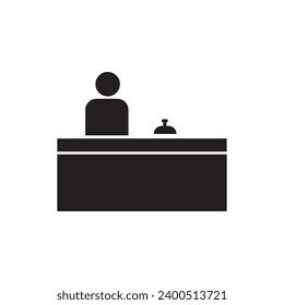 Icono de recepción, símbolo de recepción, ilustración del logotipo. ilustración de estilo de moda plana sobre fondo blanco..eps