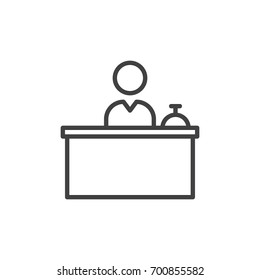 hotel front desk icon images stock photos vectors shutterstock https www shutterstock com image vector front desk line icon outline vector 700855582