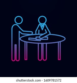 Front desk line nolan icon. Simple thin line, outline vector of team work icons for ui and ux, website or mobile application