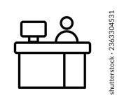 Front desk vector icon which can easily modify or edit

