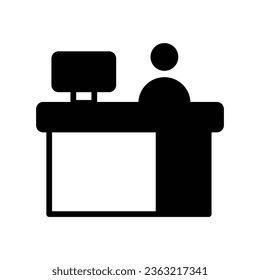 Front desk vector icon which can easily modify or edit

