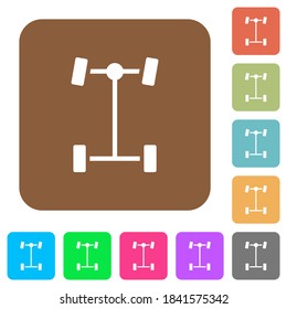 Vordere differenzielle flache Symbole auf runden quadratischen, vividen Farbhintergründen.