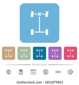 Front differential lock white flat icons on color rounded square backgrounds. 6 bonus icons included
