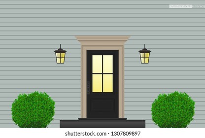 Front door of a beautiful house.