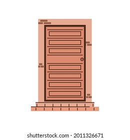 front door bricks isolated icon