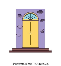 front door cartoon isolated icon