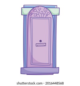 front door cartoon isolated icon