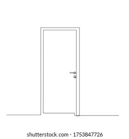 Front Door Drawing In One Continuous Line