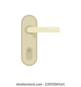 Front door handle icon flat vector. Knob lock. Metal key isolated