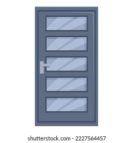 Front door icon cartoon vector. Exterior house. Open room