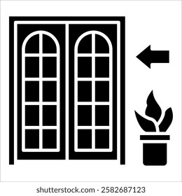 Front Door Icon Element For Design