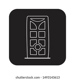 Front Door Icon flat black