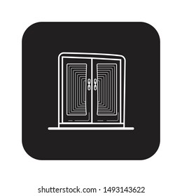 Front Door Icon flat black