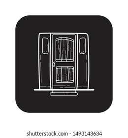 Front Door Icon flat black