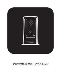 Front Door Icon flat black