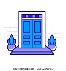 Front Door Icon, Home Entrance, Exterior House Symbol