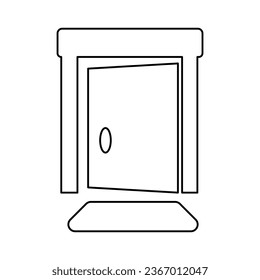 front door icon on a white background, vector illustration