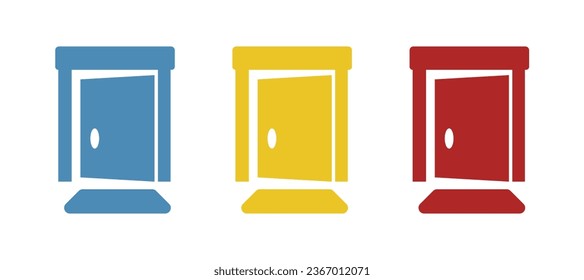 front door icon on a white background, vector illustration