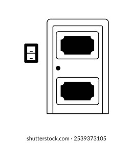Front Door icon with white background vector stock illustration