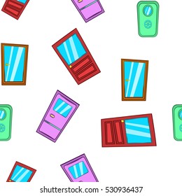 Front door pattern. Cartoon illustration of front door vector pattern for web