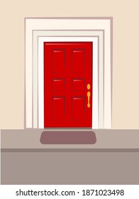 front door, vector graphic, illustration on a white background