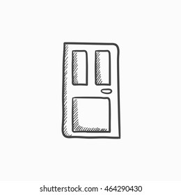 Front door vector sketch icon isolated on background. Hand drawn Front door icon. Front door sketch icon for infographic, website or app.