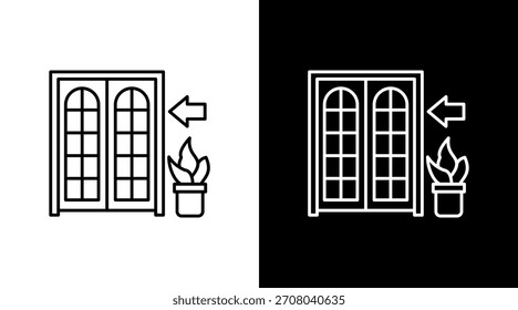Design do conjunto de ícones brancos da porta frontal