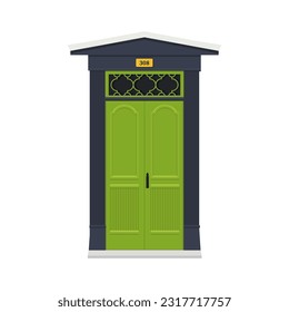 Front Doors to houses. Vintage vector illustration