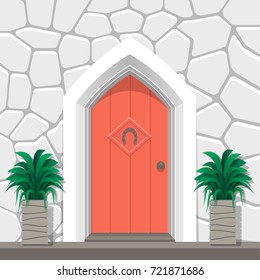 Front doors of houses,vector elements of architecture 