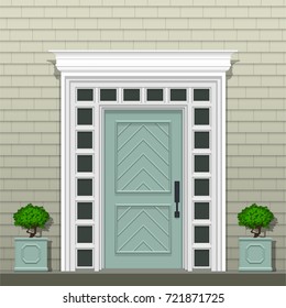 Front doors of houses,vector elements of architecture 