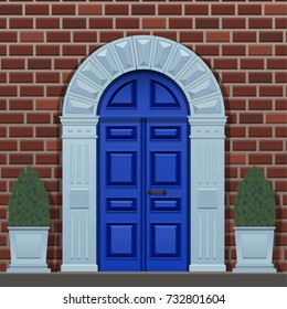Front doors of houses,vector elements of architecture